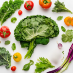 Brain made out of leafy green vegetables.